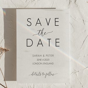 Hochzeit Save The Date Vorlage, moderne druckbare Hochzeitspapeterie, minimalistische Einladung
