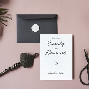 Minimalistische Hochzeit Save The Date Vorlage, Druckbare Hochzeit Briefpapier, Sofortiger Download