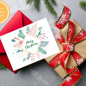 Digital Christmas Card Printable Printable Folding Christmas Card ...