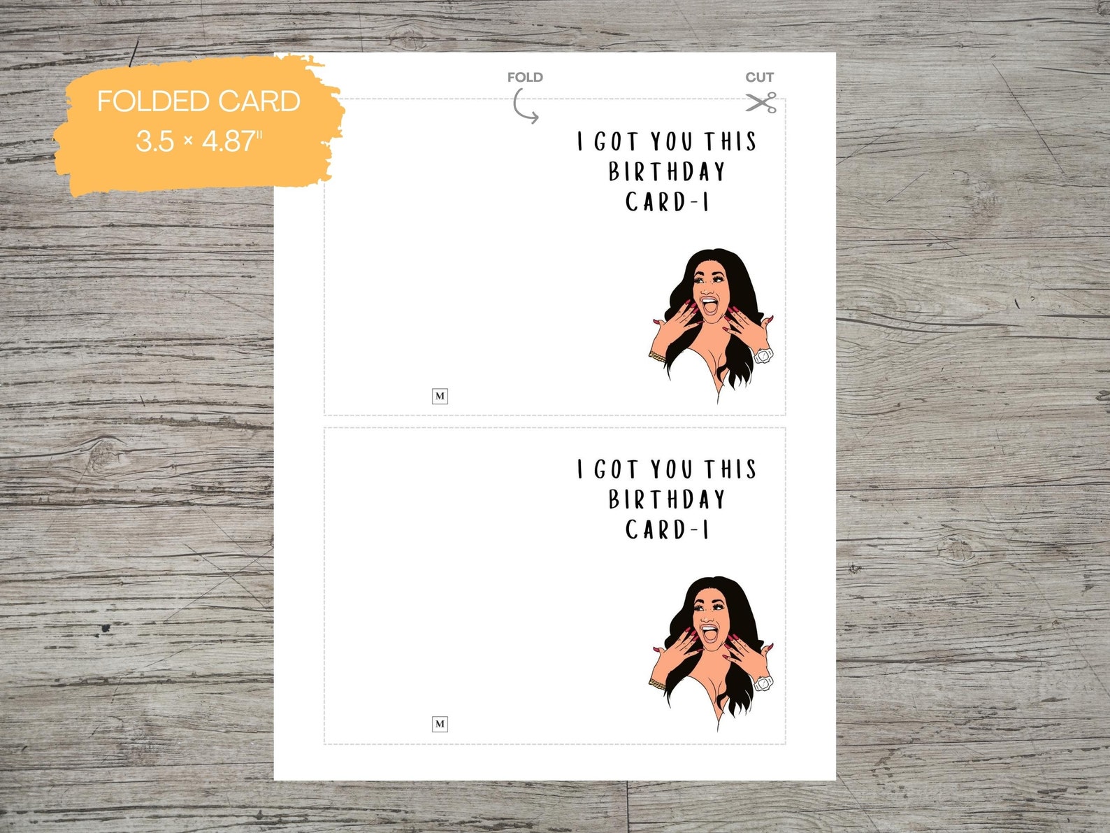 Printable Cardi B Card - Cardi B Birthday Card - Illustrated Birthday ...