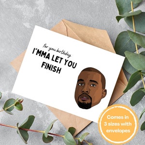 Kanye Geburtstagskarte druckbare - lustige Geburtstagskarte - illustrierte Geburtstagskarte - Digitale Geburtstagskarte - Kanye West Karte
