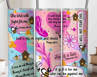 Affirmation Tumbler, Bible Quote Sublimation Tumbler Wrap, Christian Tumbler Design, 20 oz Skinny Digital Tumbler Wrap, Instant Download