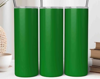 Irish Green Tumbler Wrap, 20oz Skinny Tumbler Template Sublimation Design SVG JPG Sublimation, Solid Green Tumbler PNG Digital Download,