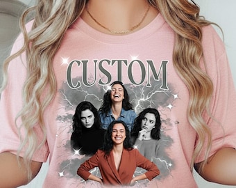 Camiseta con foto personalizada, camiseta pirata personalizada con múltiples caras, camiseta con cara de novia, camiseta con imagen personalizada, regalo de cumpleaños para ella