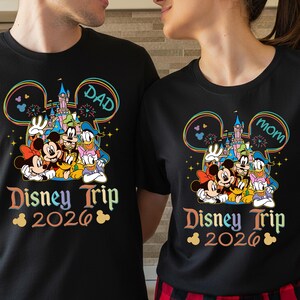 Disney 2026 Shirt, Disneyworld Vacation Shirts, Disney Couple Shirt, Disney Family Tee, Disney Matching Tees afbeelding 1