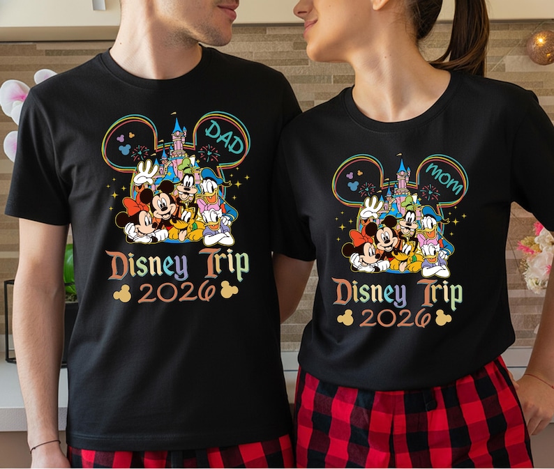 Disney 2026 Shirt, Disneyworld Vacation Shirts, Disney Couple Shirt, Disney Family Tee, Disney Matching Tees afbeelding 1