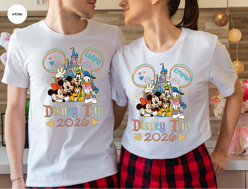 Disney 2026 Shirt, Disneyworld Vacation Shirts, Disney Couple Shirt, Disney Family Tee, Disney Matching Tees afbeelding 2