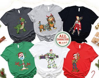 Toy Story Christmas Shirt, Woody Buzz Forky Xmas Tee, Disney Family Trip Shirt, Kids Toddler Baby Holiday T-shirt
