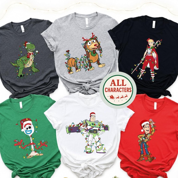 Toy Story Christmas Shirt, Woody Buzz Forky Xmas Tee, Disney Family Trip Shirt, Kids Toddler Baby Holiday T-shirt