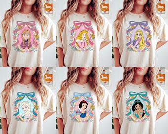 Retro Disney Princess Shirt, Coquette Disney Princess T Shirt, 2025 Disney Girl Trip Shirt, Disney Group Shirt, Personalized Disney Shirt