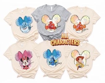 Finding Nemo Character Shirt, Dory Marlin Bruce Tee, Choose Your Fish, Kids & Adult Park Outfit