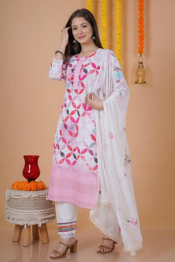 Lucknow Chiken Suit', Kurta Hand Work Collection's