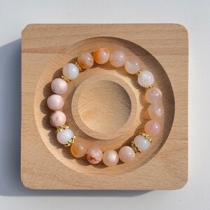 Flower Agate Bracelet - Size 6.75&quot;