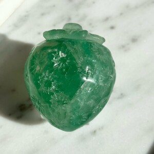 Large Green Fluorite Strawberry Carving