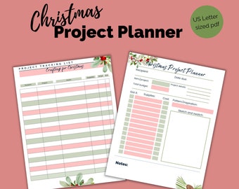 Christmas project planner, craft project list