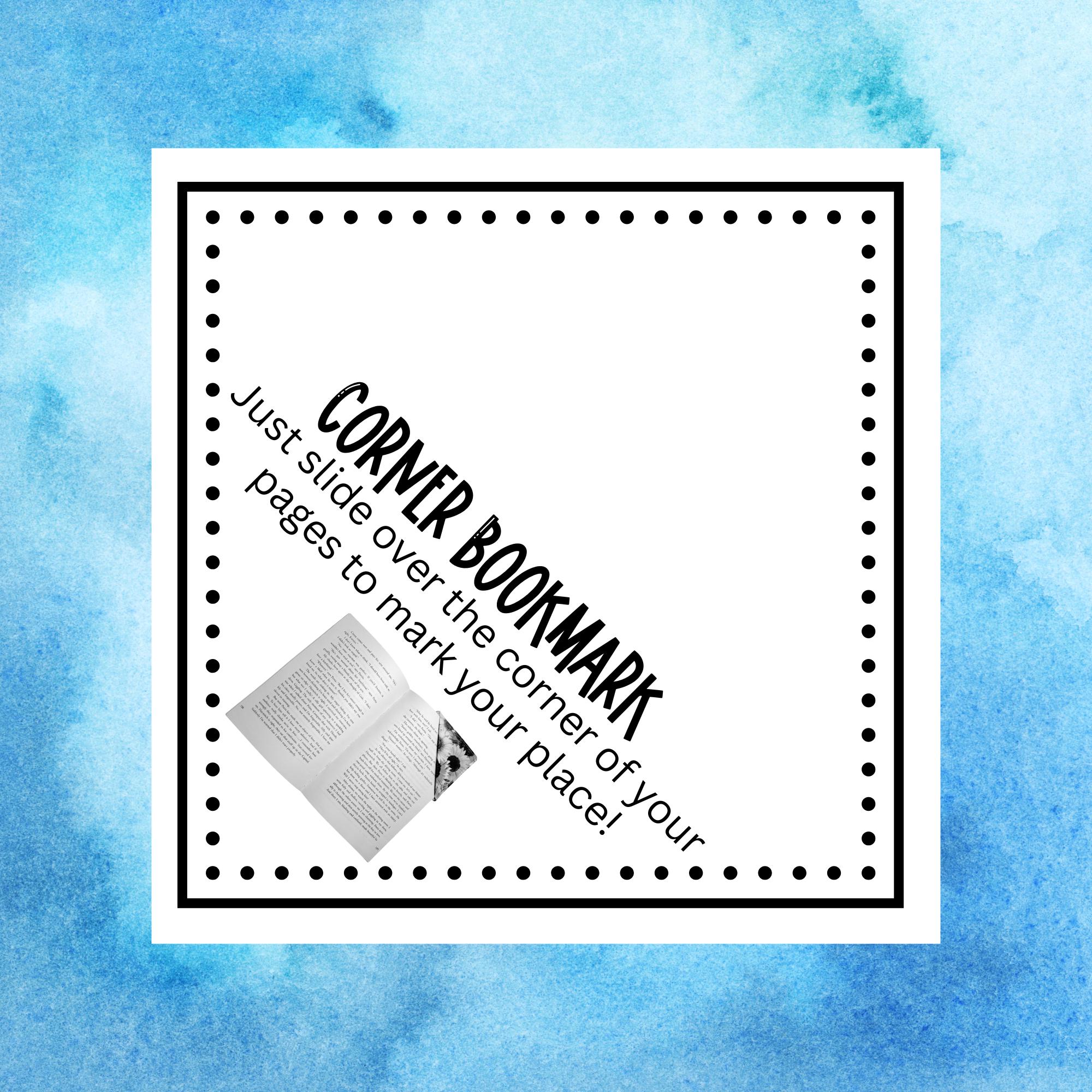 Printable Corner Bookmark Inserts/tags for Gifts or Packaging Bookmarks ...