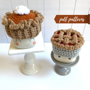Virkmönster till marshmallowmugg/mössa i november/Thanksgiving, nybörjarvänligt, videoinstruktion, digital nedladdning, flerstegsbricka