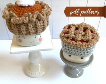 November/Thanksgiving marshmallow mug hat crochet PATTERN, beginner friendly, video tutorial, digital download, tiered tray