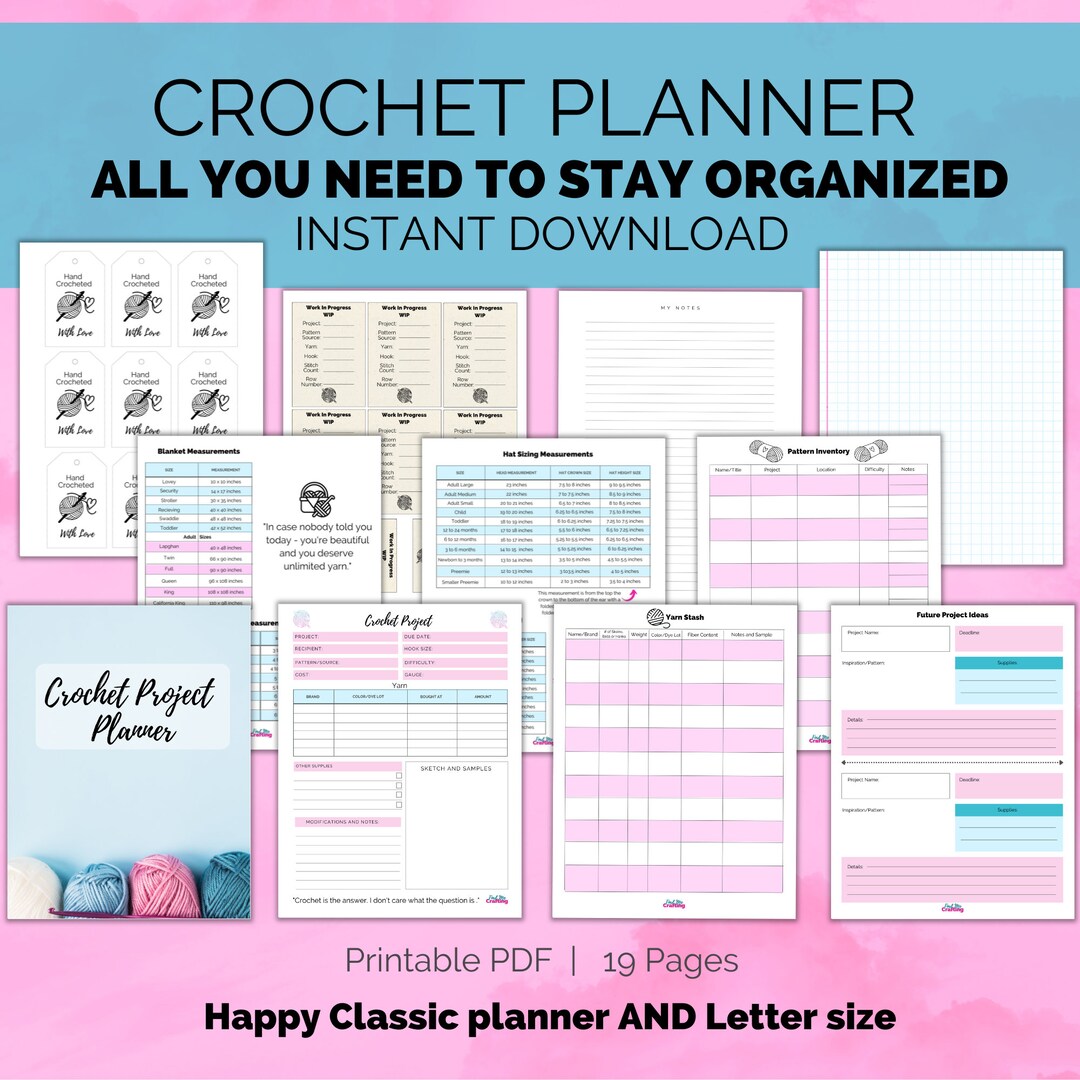 PRINTABLE Crochet Project Planner PDF Keep Track of Projects, Yarn ...
