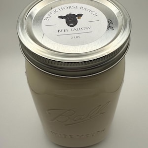 Organic Grass Fed + Finished Beef Tallow: 2 LBS