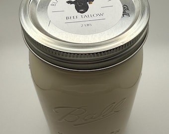 Organic Grass Fed + Finished Beef Tallow: 2 LBS