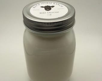 Organic Grass Fed + Finished Beef Tallow: 1 LB