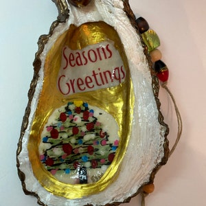 Christmas Oyster Shell Ornament