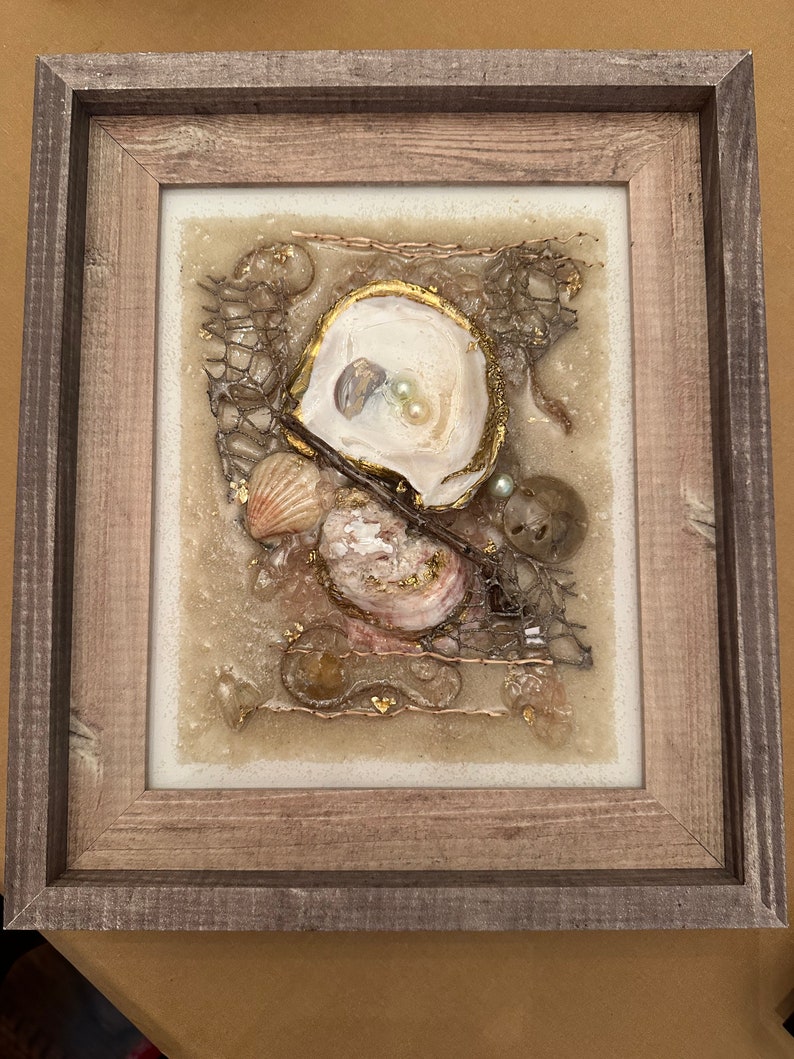 Oyster Shell Art Decor Etsy