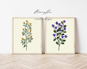 PRINTABLE wildflower wall decor, digital download