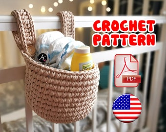 Crochet Pattern Basket PDF English, Basket pattern, DIY pattern basket, digital download, crochet beginner, baby basket, crochet basket