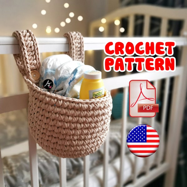 Crochet Pattern Basket PDF English, Basket pattern, DIY pattern basket, digital download, crochet beginner, baby basket, crochet basket