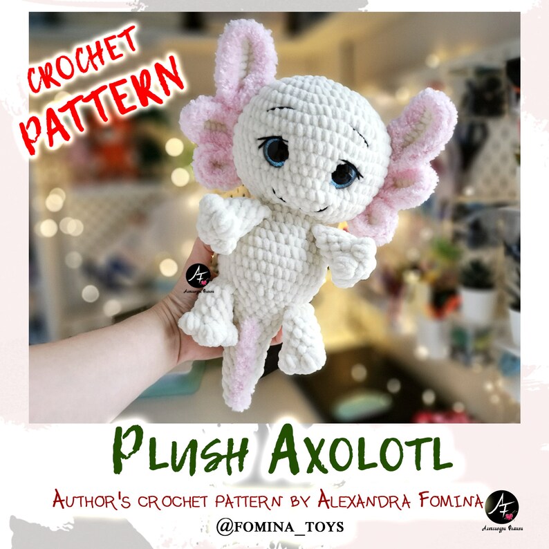 Axolotl Plush Pattern Crochet Patterns Crochet Lovey Axolotl Etsy