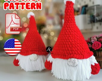 Crochet Pattern christmas gnome amigurumi pattern stuffed animal gnome pattern PDF English gnome plush DIY tutorial instant download