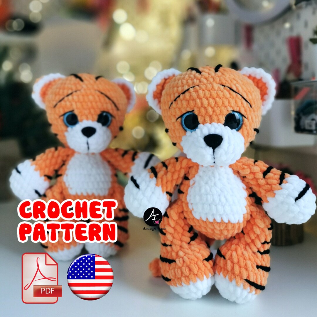 Tiger Crochet Pattern PDF English Plush Stuffed Tiger Pattern Amigurumi ...