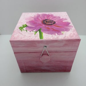 caja de cartón, joyero, regalo para ella, regalo unico, hecho a mano, decorado a mano, decoupage, flor