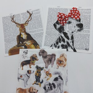 Set of 2 or 4 individual decoupage napkins. Dalmatian or deer vintage craft napkin for decoupage scrapbook mixed media arts and crafts
