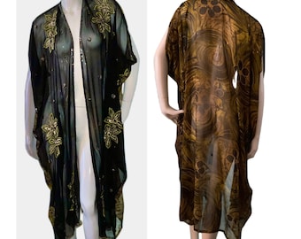 Bead Embroidered Lux Kimono Kaftan Cover Up