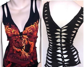 MEGADETH Cut Weave Back Tshirt Tank Top