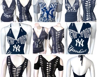 YANKEES CUSTOM Made To Order Cut Weave Back Tank Top Tshirt