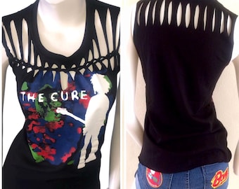 THE CURE Cut Weave neckline or Back Tshirt Tank Top