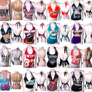 Print MADE TO ORDER Custom Halter T-Shirt Top