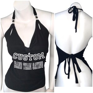 CUSTOM Made To Order HALTER Top Tshirt shredded cut up distressed re-vamped up-cycled sexy shirt