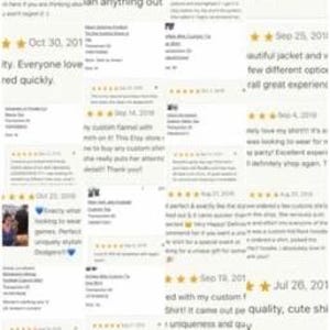May include: A collage of customer reviews with star ratings and text. The reviews are in a variety of fonts and sizes, with dates ranging from 2019 to 2021. The reviews appear to be positive, with phrases like "very creative" and "amazing".