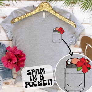 Spam Musubi Shirt, Pocket Hawaiian Shirt, Hawaii Tee Shirt, Spam Musubi Tshirt, Hawaiian Food Shirt, Hawaii Vacation, Pocket Shirt Design