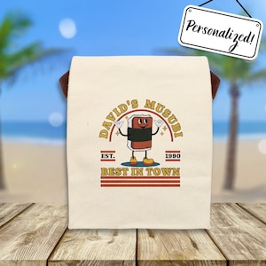 Personalized Spam Musubi Canvas Lunch Bag With Strap, Spam Musubi Lunch Bag, Hawaiian Bags, Hawaiian Gift Bag, Musubi Bag