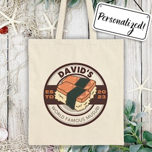 Personalized Spam Musubi Cotton Canvas Tote Bag: Hawaiian Gift