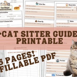 Guide du gardien de chat, PDF imprimable à remplir, Instructions pour garde d'animaux de compagnie, Instructions pour garde d'animaux de compagnie, Planificateur de garde d'animaux de compagnie, Formulaire de bulletin de vote pour chat