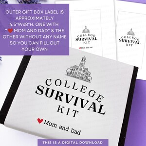 College Survival Kits Printable Gift Card Holder for College Students, High School Graduation Gift Card Holder, College Care Packages image 4