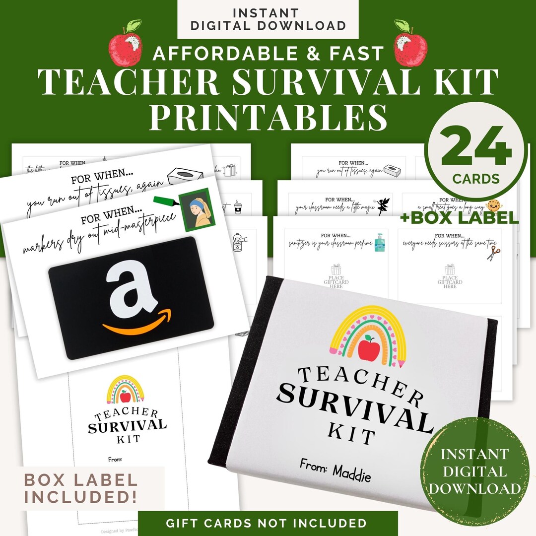 Teacher Gift Card Holder Printable, Teacher Gifts, Back to School ...