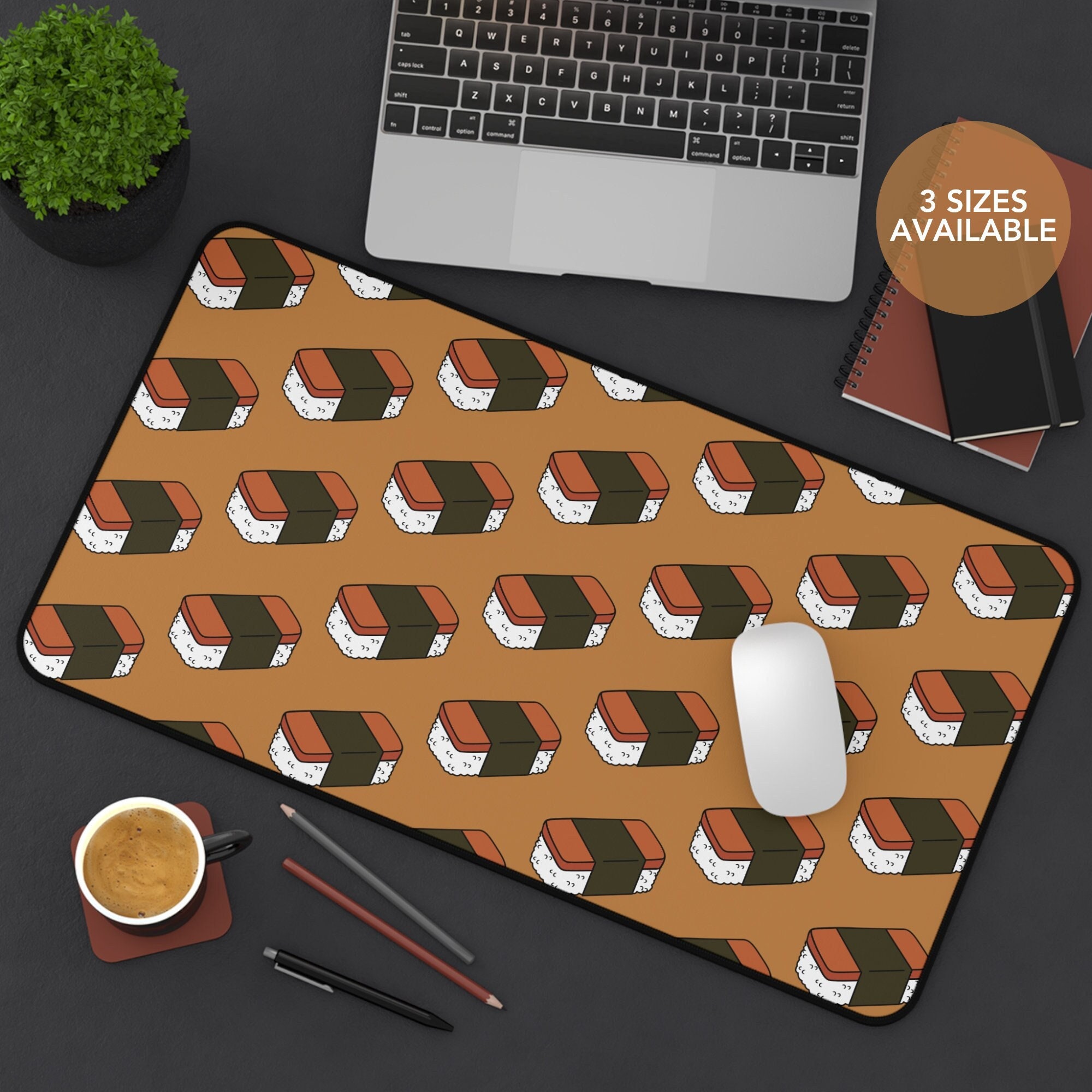 Spam Musubi Desk Mat, Hawaii Desk Mat, Hawaiian Desk Mat, Gift for Him, Valentines Day Gift, Hawaiian Food Design, Gift for Gamer Boyfriend